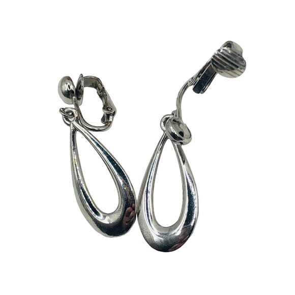 Lot Of 4 Costume Earrings Chunky Glass Rhinestones Clip Screw Back Paisley - Picture 9 of 16